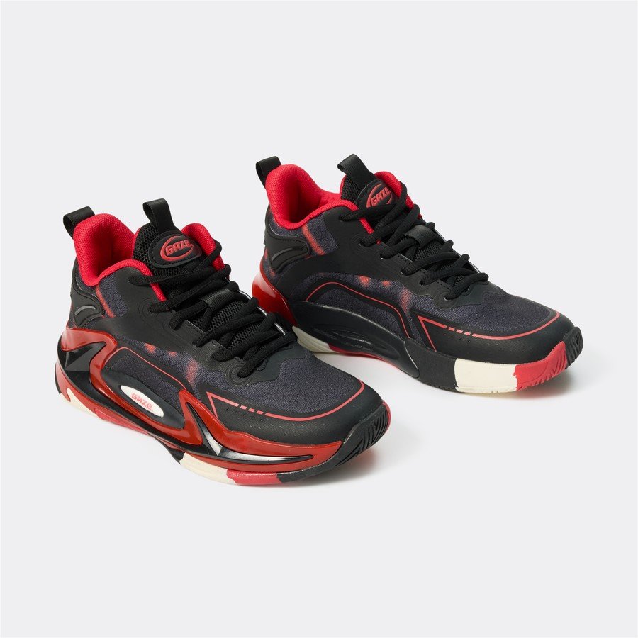Gaze Kids Basketball Shoes - Black & Red - Image 2