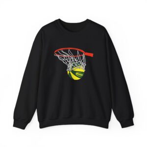 Basketball Hoop Crewneck Sweatshirt — Slam Dunk Net Graphic