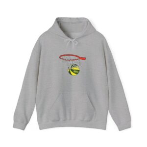 Basketball Hoop Logo Hoodie — Slam Dunk Yellow Basketball Graphic
